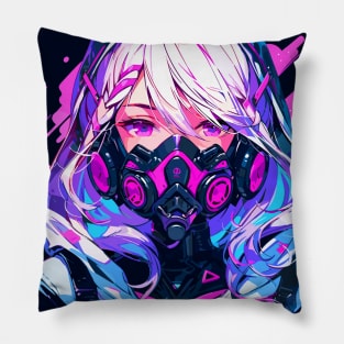 Cyborg Girl Queen Pillow