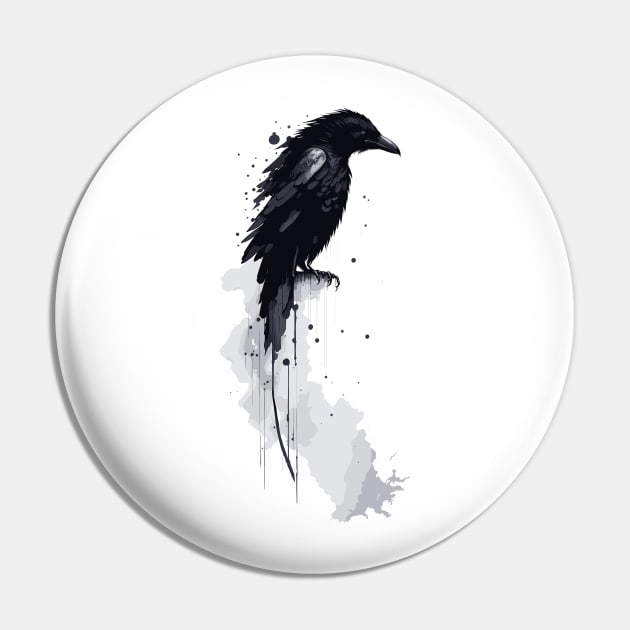 Raven art Pin by Steven Hignell