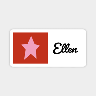 Pink Star on Red with Ellen Graphic Magnet