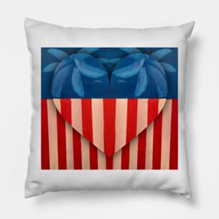 ONE BİG HEART İN RED WHITE AND BLUE Pillow