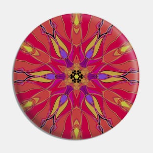 Cartoon Mandala Flower Pink Yellow and Purple Pin