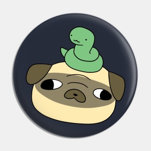 Pug Face and Snake Pin