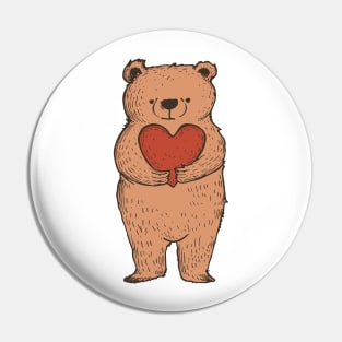 Teddy Bear with Heart Pin