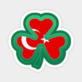 turkish Flag for st patricks day, Irish Shamrock Magnet