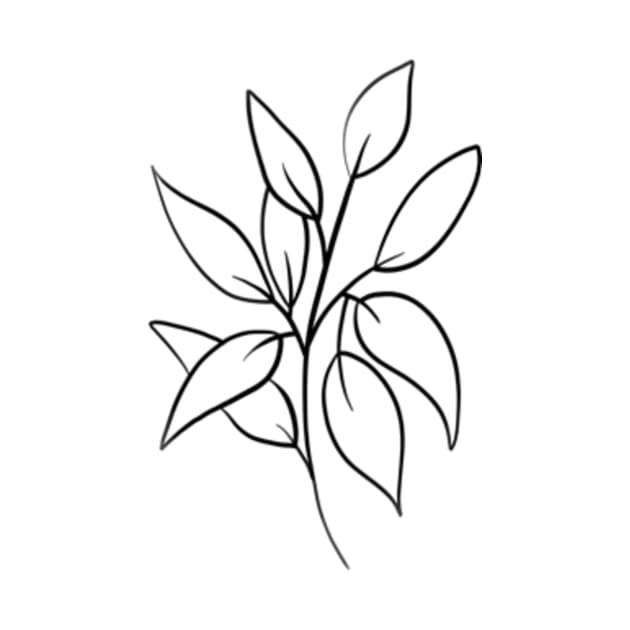 Leaves minimal line art by Doodle Intent