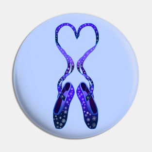 Dancing Winter Snowflake Ballet Slippers Pin