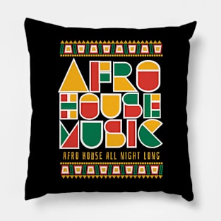 AFRO HOUSE  - Cultured Font (white) Pillow