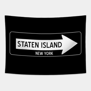 Staten Island One Way Sign Tapestry