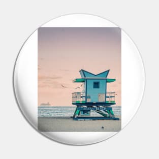 Lifeguard Building on the Miami Beach - Aesthetic Pin