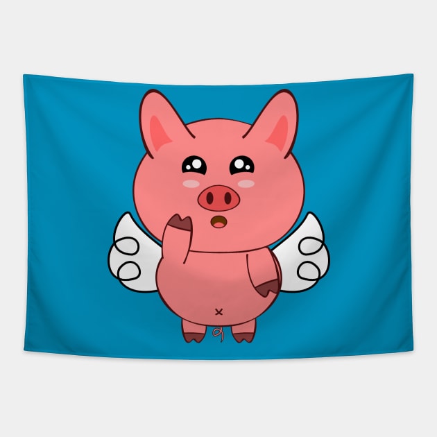 flying pig Tapestry by honk_honk