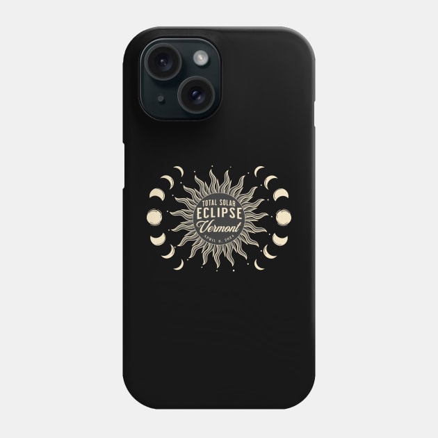Total Solar Eclipse Vermont USA April 2024 Phone Case by TGKelly