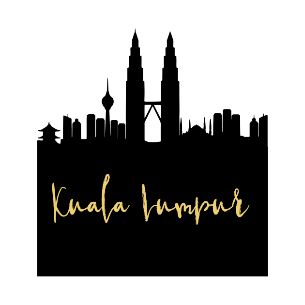 KUALA LUMPUR MALAYSIA DESIGNER SILHOUETTE SKYLINE ART by deificusArt