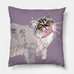 Grey sweet persian cat Pillow