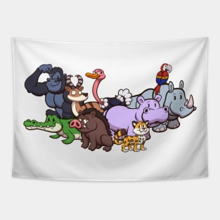 Cute Wildlife Animals Tapestry