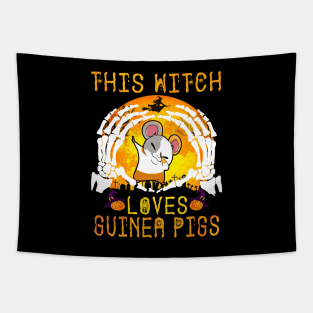 This Witch Loves Guinea Pigs Halloween (117) Tapestry