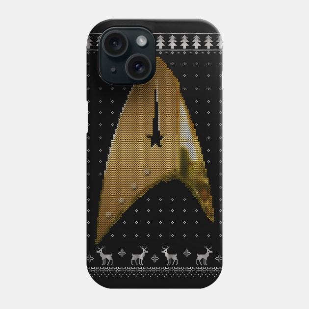 Star Trek Discovery Star Fleet Badge Christmas Knit Phone Case by Bevatron