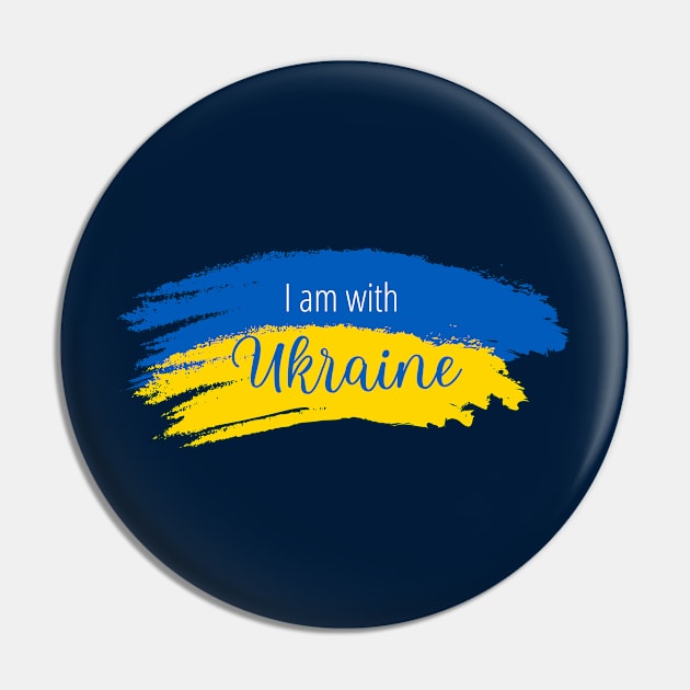 I am with Ukraine, design with vintage Ukraine flag Pin by g14u