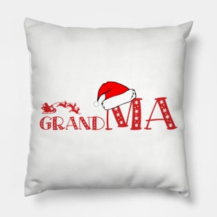 Christmas Family Name "Grand Ma" Photo Design Shirt Pillow