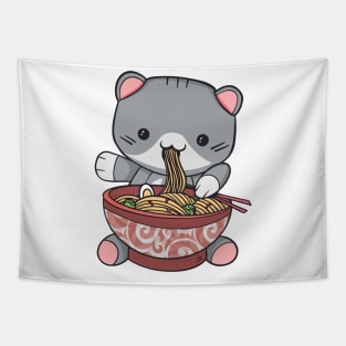 Cute cat ramen Tapestry