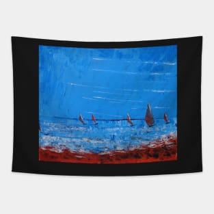 5 Yachts - Acrylic on Canvas Tapestry