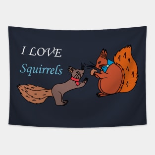 I love squirrels (Black) Tapestry