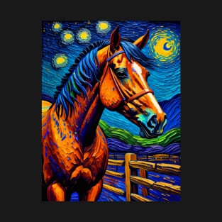 Horse in starry night T-Shirt