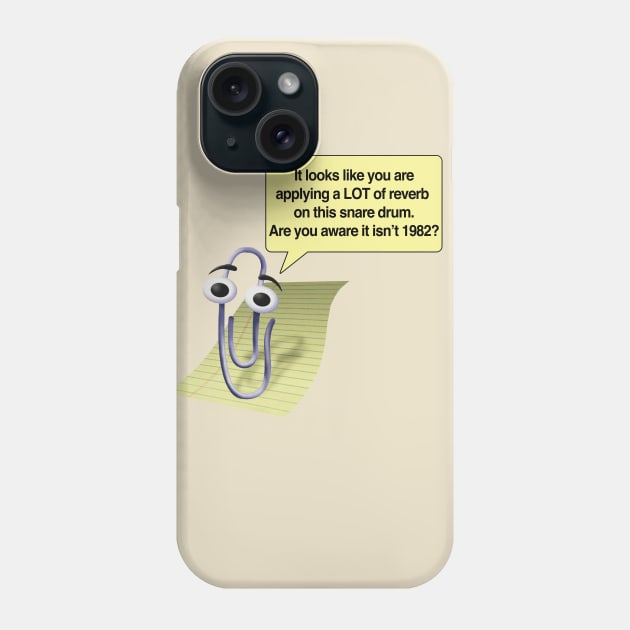 Funny Clippy Microsoft Word Retro Snare Drum Quote Phone Case by DankFutura