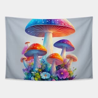 Gorgeous Mushrooms In Watercolor Style - AI Art Tapestry