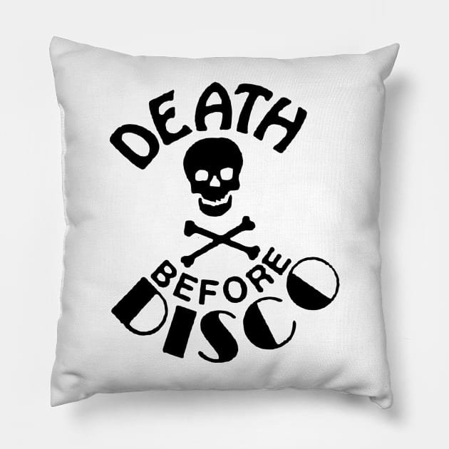 Death Before Disco Pillow by TheCosmicTradingPost