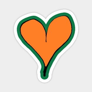 Cute Orange Heart Design Magnet