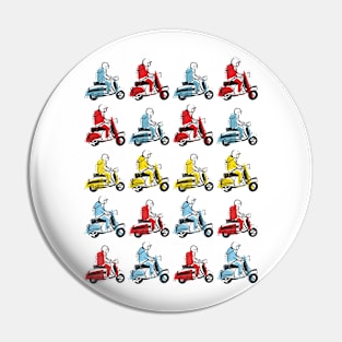 Retro Scooter, Classic Scooter, Scooterist, Scootering, Scooter Rider, Mod Art Pin