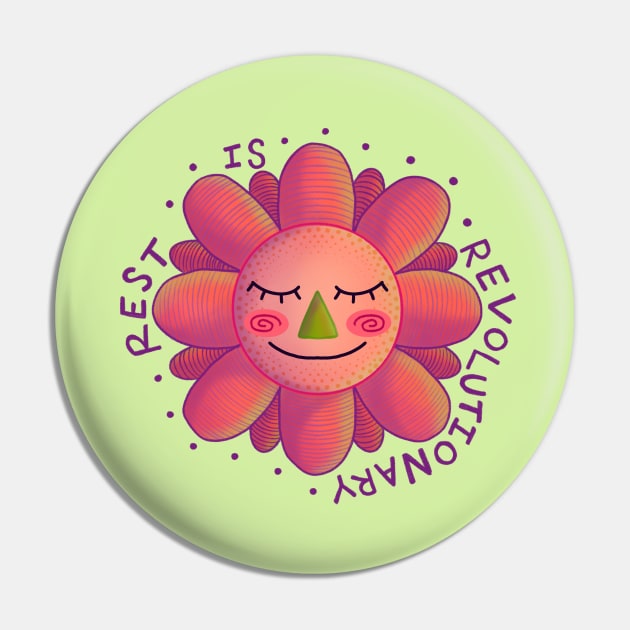 Rest is Revolutionary Flower Pin by Clover's Daydream