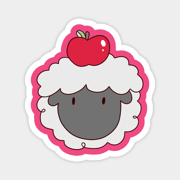 Apple Sheep Face Magnet by saradaboru