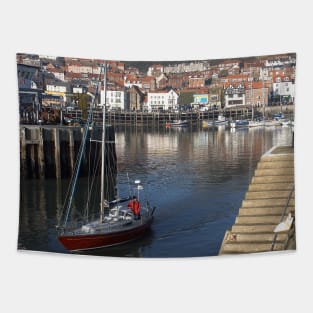 The Ayesha leaves harbour, Scarborough, UK Tapestry