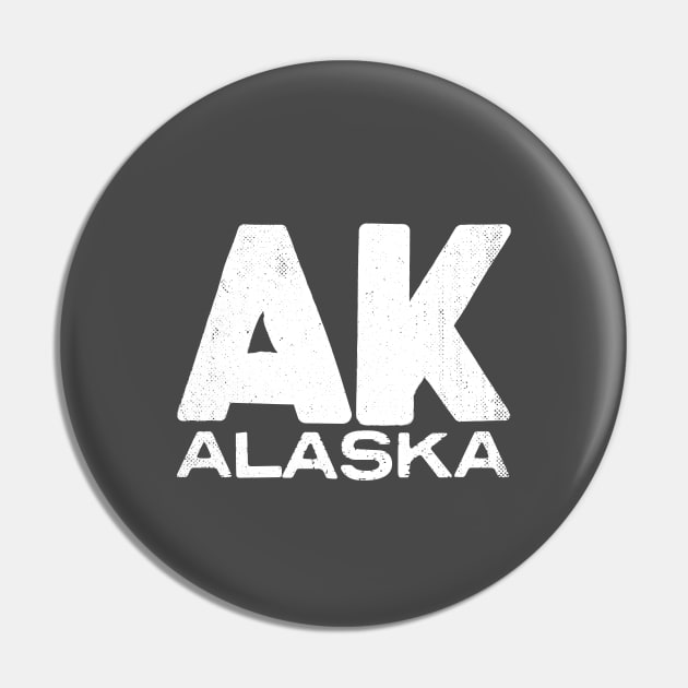 AK Alaska State Vintage Typography Pin by Commykaze