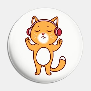 Music loving cat Pin