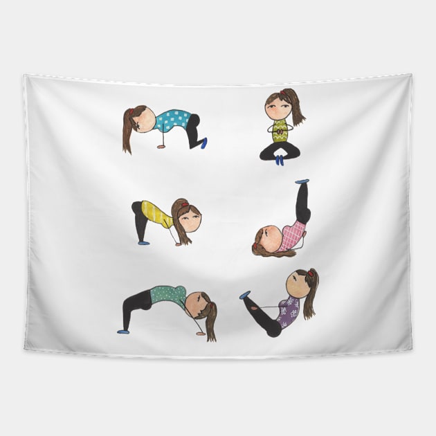 Yoga Pose Girl Tapestry by Wild Tangents