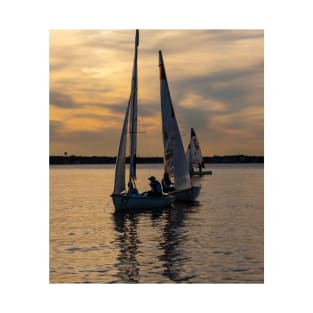 Sailboats Ghosting Along at Sunset T-Shirt