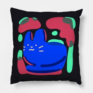 cute vibrant and colorful drawn cartoon cat Pillow
