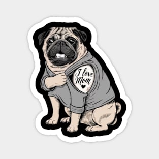 Generate a hand drawn vector design Pug.Happy mothers day (5) Magnet