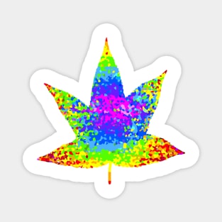 Rainbow striped in maple leaf classic Autumn Season Magnet