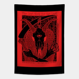 Red Goat Skull The Last Exit... Tapestry