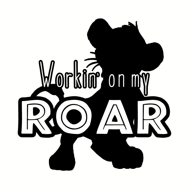 Lion King - Working on my Roar - black and white by Unicornarama