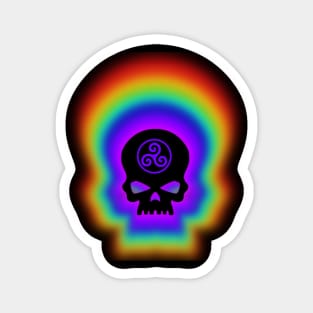 Rainbow Celtic Skull Magnet