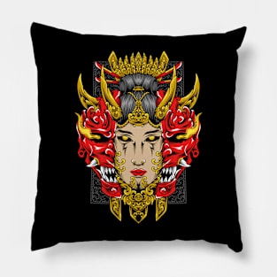 Oni women ornament Pillow