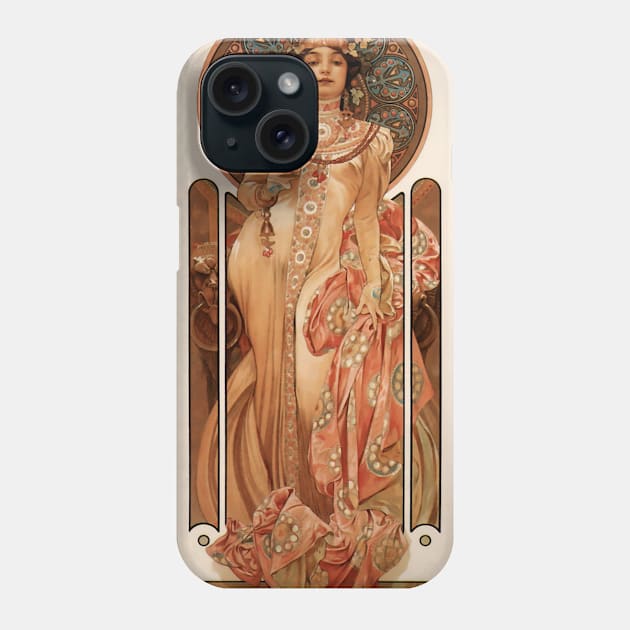 Alphonse Mucha Vintage Poster Art Design Phone Case by PaperMoonGifts