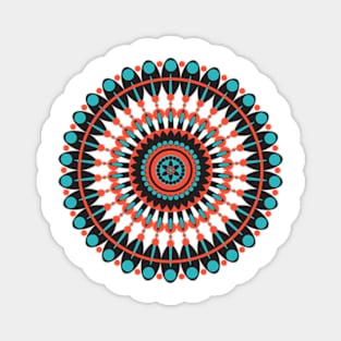 Peach and Teal Mandala Magnet