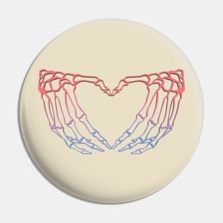 Bisexual Skeleton Heart Hands Pin