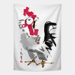 Rooster Crow Cartoon Tapestry