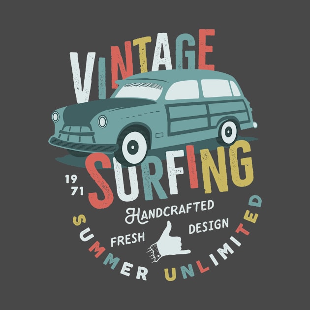 Vintage Surfing Summer Unlimited by CANVAZSHOP